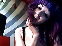Pierced emo teen aka my ex GF strips on cam and fingers her holes