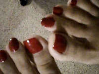 Filming my own feet after glossing them up with nailpolisher