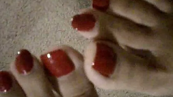Filming my own feet after glossing them up with nailpolisher