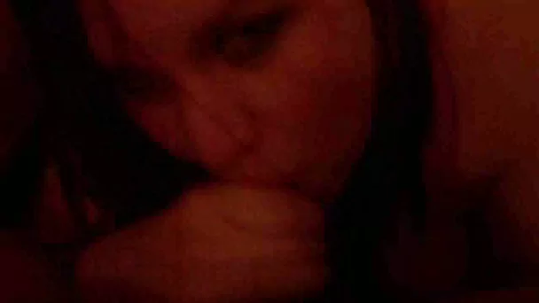Chubby rocker girlfriend gives me sensual blowjob at night