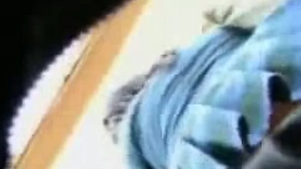 Upskirt view of my curvy Peruvian girlfriend's big round ass