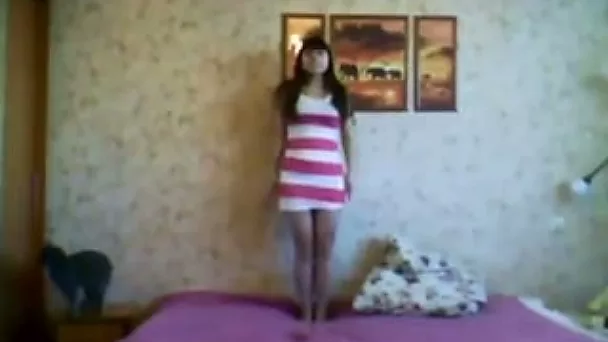 My Russian webcam friend strips and shows her nice body
