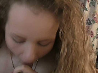 Light haired curly beauty Rosa takes BF's cock in mouth for nice BJ