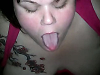 Chubby white whore actually compensates with great blowjob