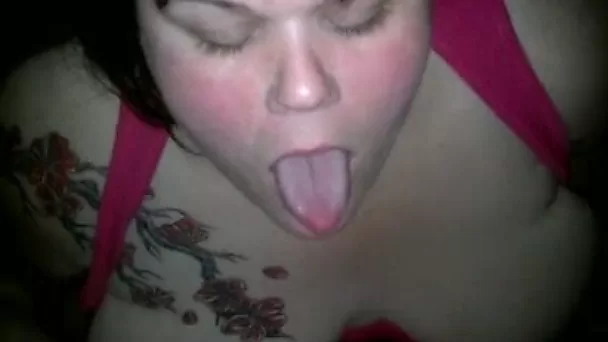 Chubby white whore actually compensates with great blowjob