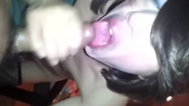 Filthy tranny bitch from nightclub is thirsty for my cum