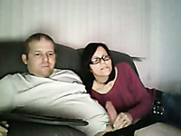 Cute brunette girlfriend plays with my dick on webcam