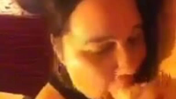 Chubby brunette babe gives me amazing blowjob on cam