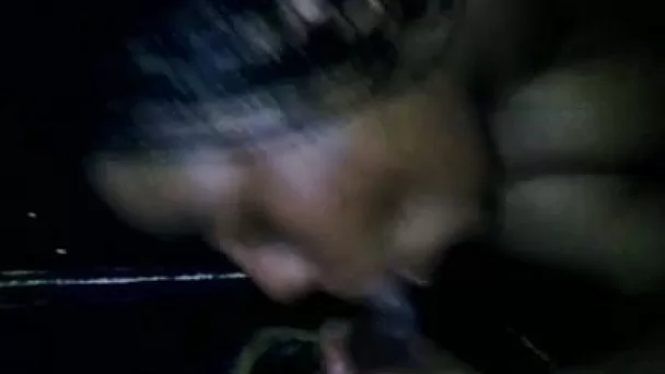 Dirty ghetto bitch blows black dick in the gloryhole