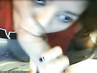 Just my playful dark skin girlfriend wants to give me head on webcam
