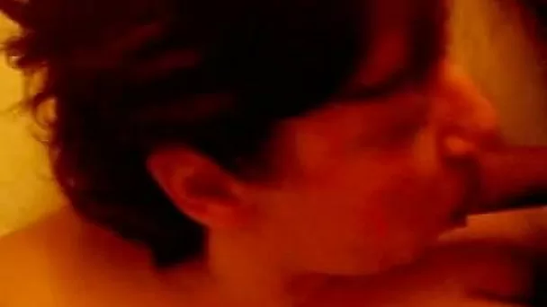 Submissive amateur brunette housewife blows my dick