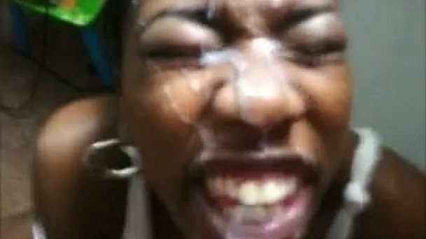 This kinky black slut really wants a creamy heavy load on her face