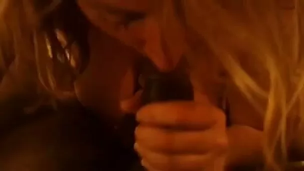 Chubby white whore sucking my black cock on POV home video