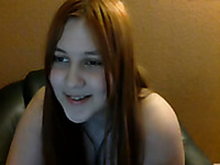 Straight haired chubby webcam girl flashes her plump belly for me