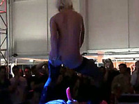 Shameless blonde stripper treated me with facesitting on the stage