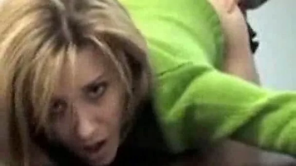 Fucking my blonde cute GF from behind on the table