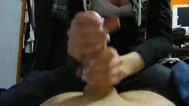 Intensive handjob by my adorable and skillful girlfriend