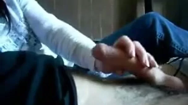 My buddy gets a quite nice handjob performed by his naughty GF
