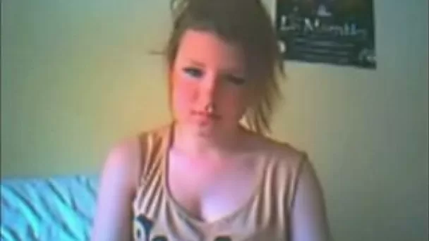Cute white teen skank flashes her small tits first
