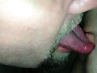 My bearded horn-mad hubby loves teasing my cunt with his naughty tongue