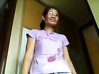 Mature dark skin bitch undresses in front of webcam