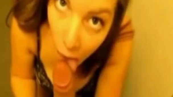 Kinky amateur curvy brunette sucks my strong cock and gets pounded doggy