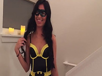 My GF puts on her superhero costume and asks me to fuck her