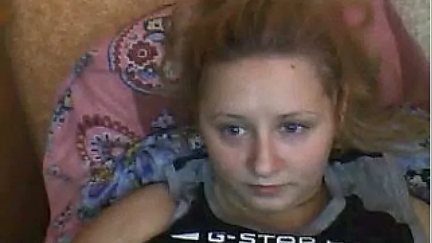 Perverted light haired webcam bitch uses freshener to masturbate