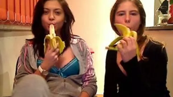 Two slutty natural dark haired bitches take dude's cock in their cunts