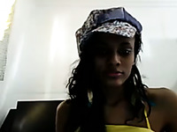 Leggy dark skinned brunette GF of mine loves going solo on webcam