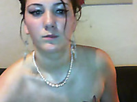 Tattooed amateur white whore plays with her pussy on webcam