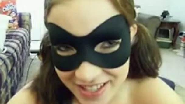 Kinky white girlfriend in the mask deepthroats my cock