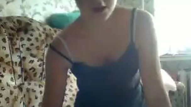 Damn hot slender and pale cam girl flashed me her natural titties
