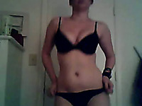 Hot busty brunette amateur girl stripteases on webcam