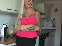 Stunning tattooed blonde fucked hard
