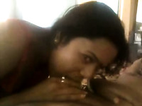 Lovely blowjob from sweet dark skin Indian young babe