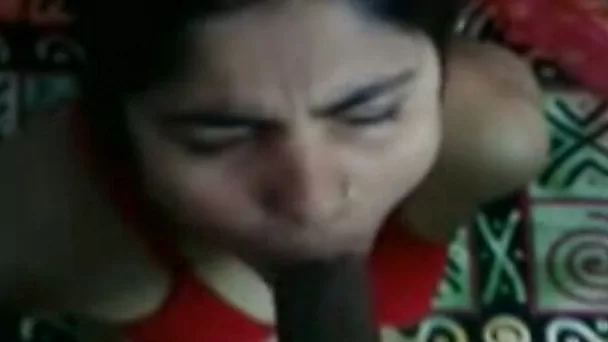 Kinky Indian chick in red stuff keeps on sucking BF's lollicock