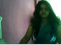 Chunky and cute Indian chick takes off her saree on webcam