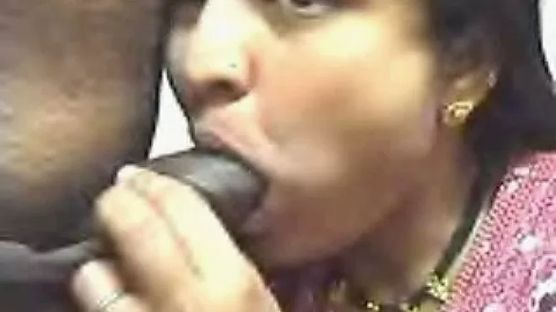 Busty and cute Indian wifey gives nice gentle head on webcam