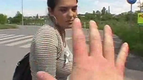 Bosomy brunette babe agreed to get fucked and suck me for money