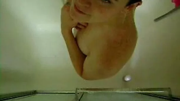 My chubby milk skinned amateur wife takes shower