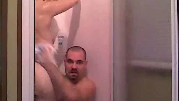 Helping my curvy pale skin wife to wash her hot body in shower