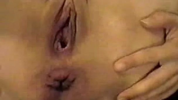 Horny white trash blonde wife shows off her ruined asshole and cunt