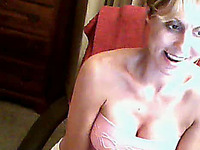 My brazen sporty MILF wife shows off her fake tits on webcam