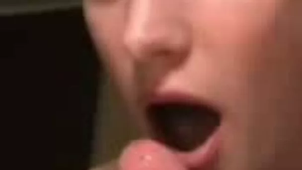 Charming 19 years old girlfriend goes down on me sucking my fat dick