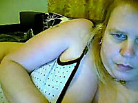 Chunky busty blonde milf on the webcam is horny for me