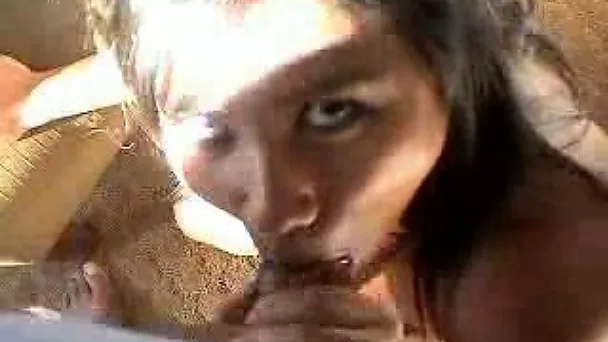 Awesome blowjob from young and exotic brunette hottie