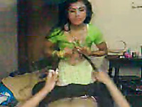Sizzling hot and young Indian girl blowing cock on POV tape