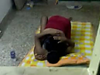 Spying on an Indian amateur couple having sex on the floor