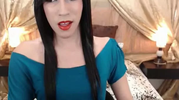 Sexy Shemale Teases and Wanks Her Clean Shaved Cock